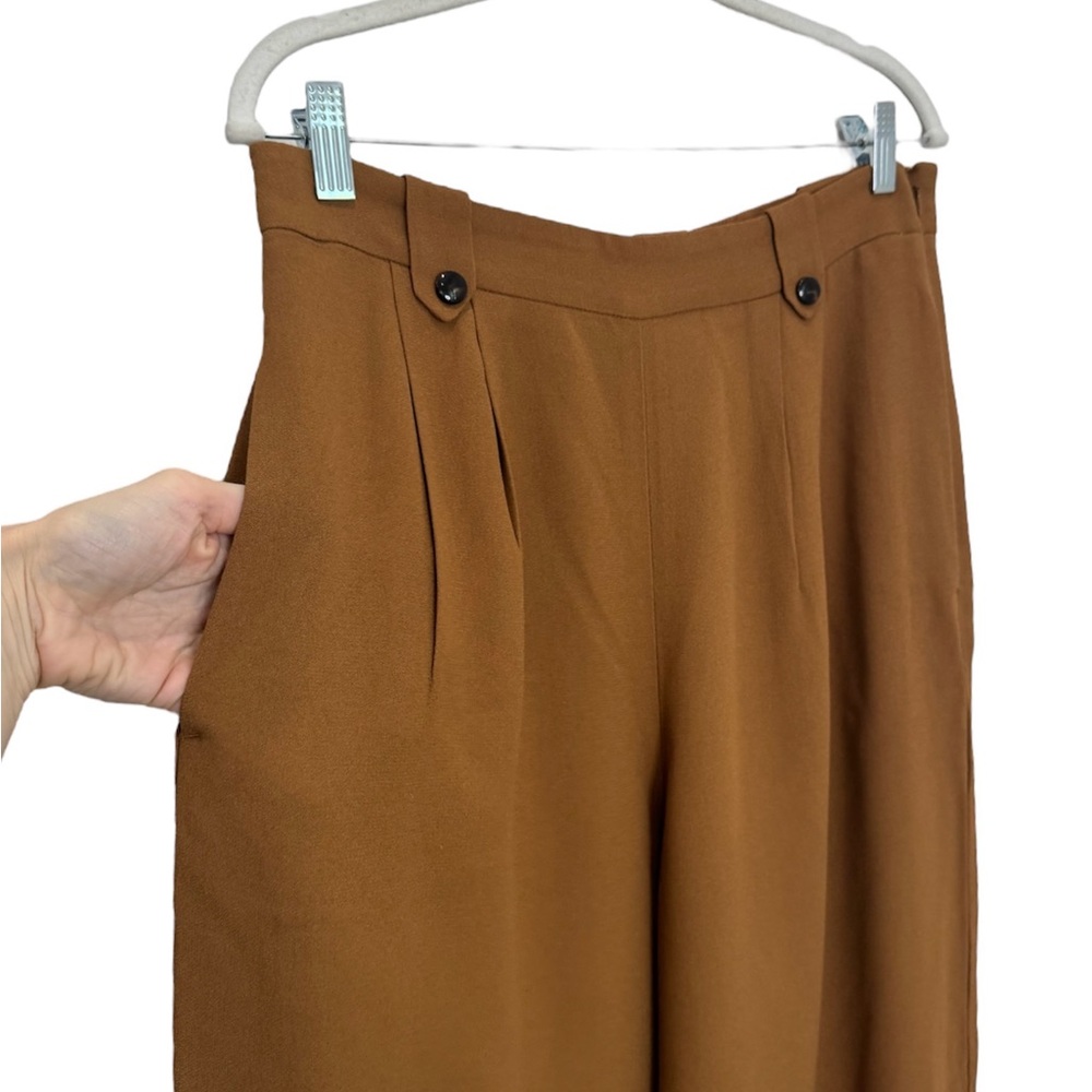 Sezane Loulou wide leg trouser in coffee - Picture 9 of 10
